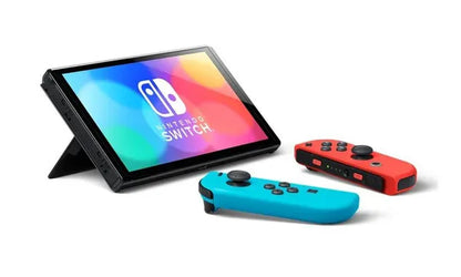 Nintendo Switch Console OLED - Neon Blue/Neon Red + MINECRAFT