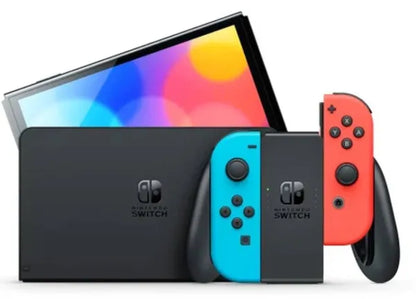 Nintendo Switch Console OLED - Neon Blue/Neon Red + MINECRAFT