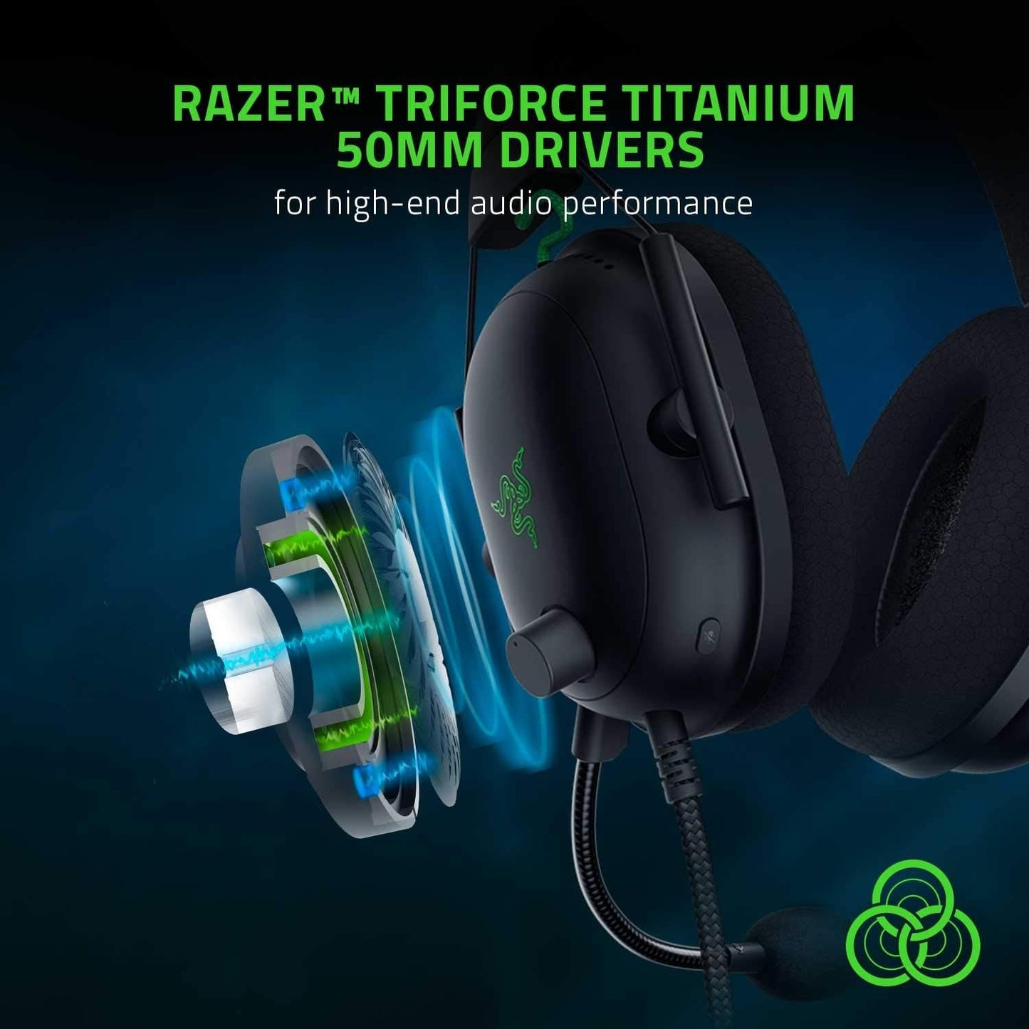 Razer BlackShark V2 X Range - Esports Wired Gaming Headset - Black/Green