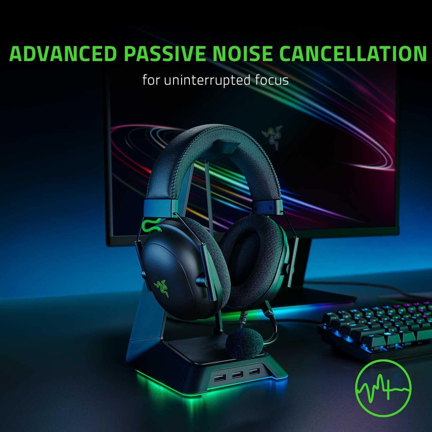 Razer BlackShark V2 X Range - Esports Wired Gaming Headset - Black/Green