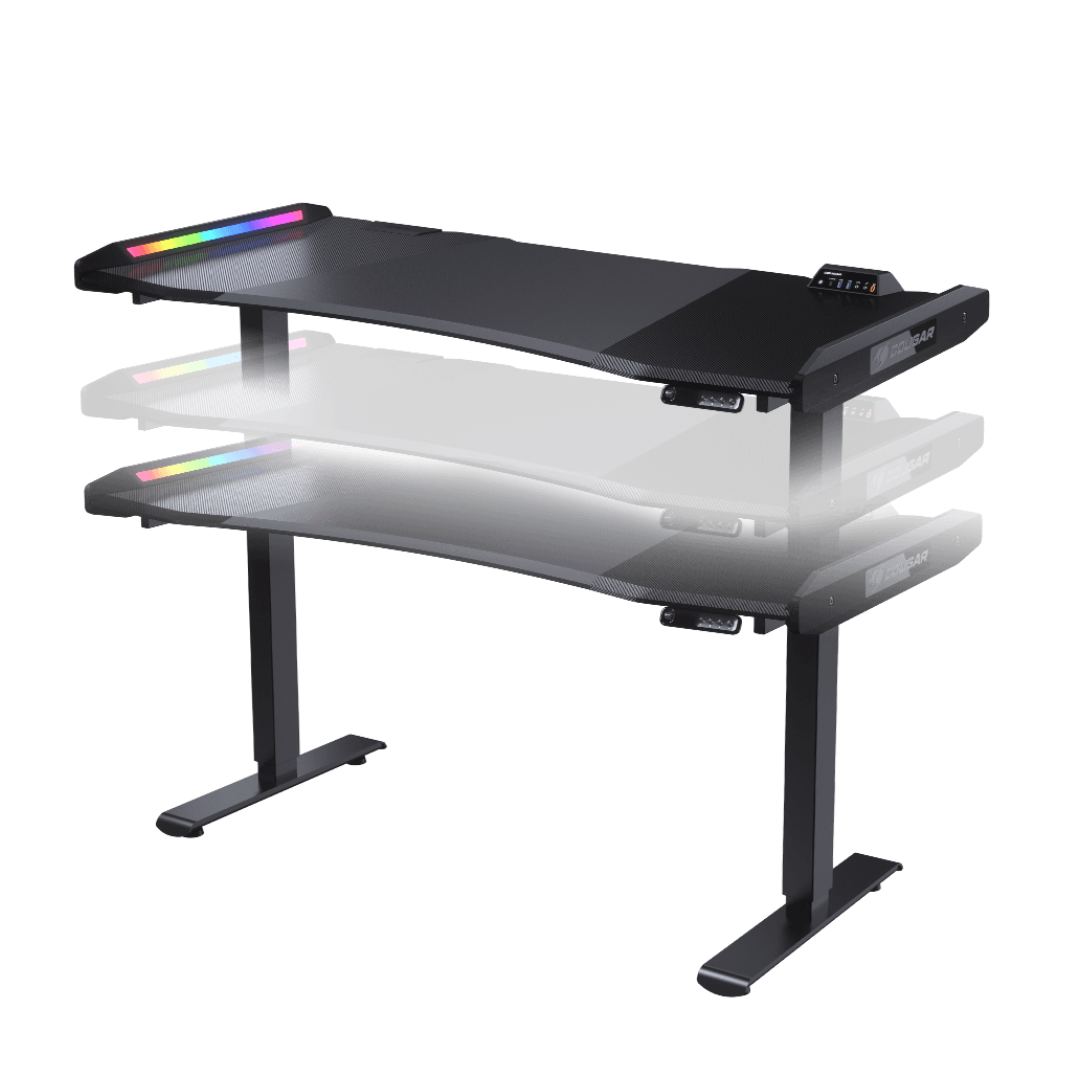 Cougar E-MARS LED RGB Electrical Gaming Desk - Black