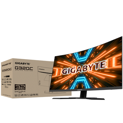 GIGABYTE G32QC A-EK 31.5-Inch Curved QHD 165Hz Gaming Monitor