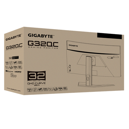 GIGABYTE G32QC A-EK 31.5-Inch Curved QHD 165Hz Gaming Monitor