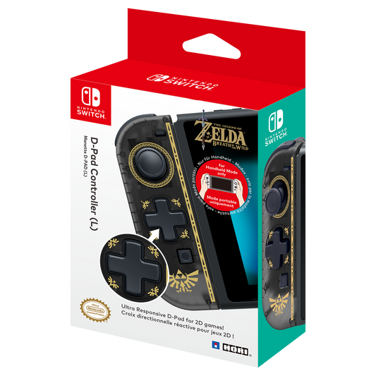 HORI D-Pad Controller (L) - Zelda Edition (Switch, Ergonomic, Rechargeable)