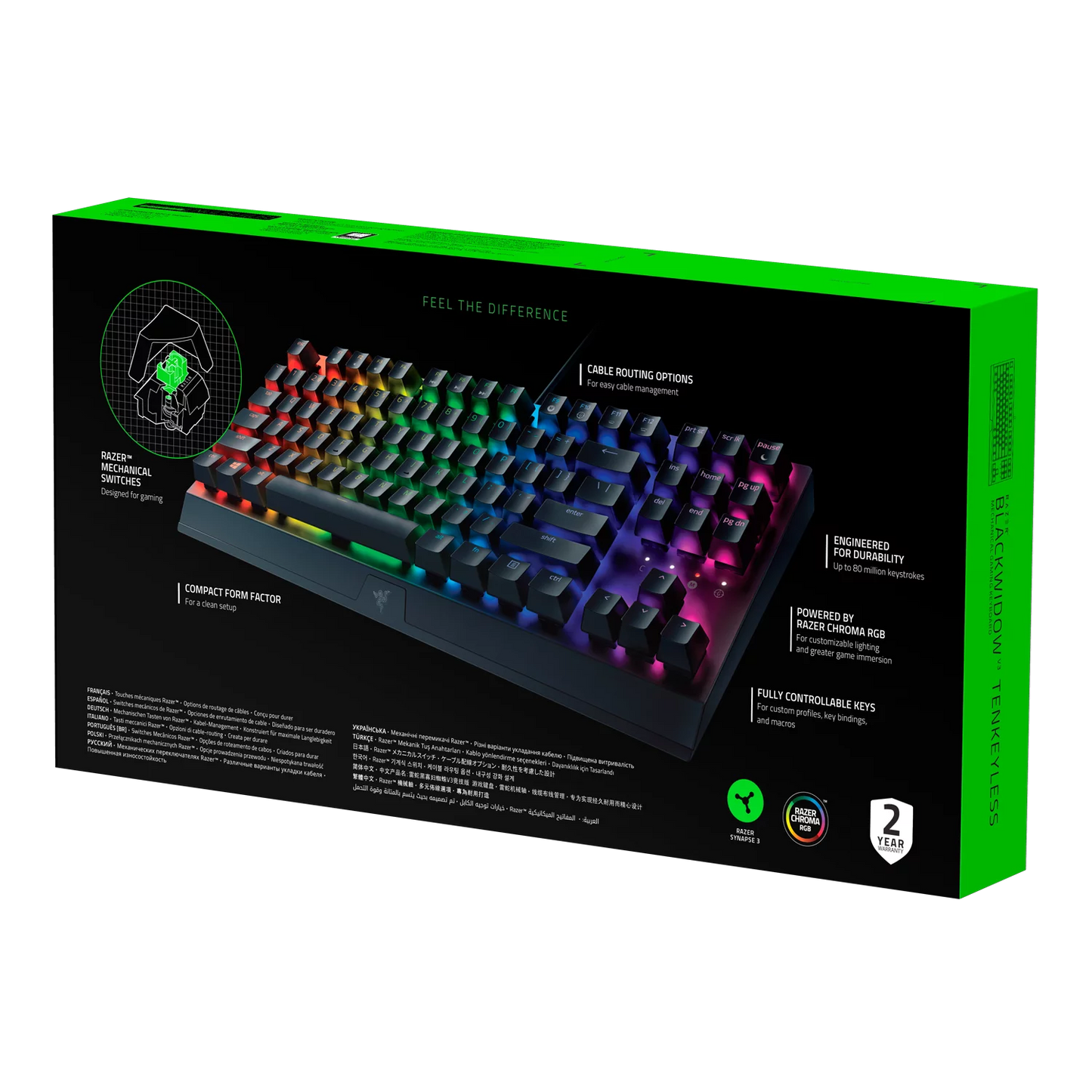 Razer BlackWidow V3 TKL RGB Gaming Keyboard - Black