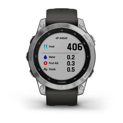 Garmin fēnix 7 Smartwatch Standard Edition - Silver with Graphite Band (GPS, 10 ATM, Heart Rate, SpO₂)