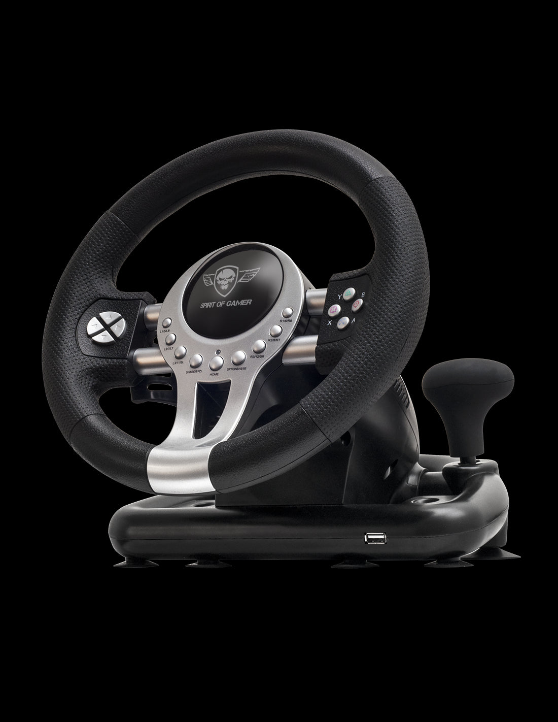 Spirit of Gamer Race Pro Wheel 2 Steering Wheel and Pedals Silver Controller (PC, PS3, PS4, PS5, Xbox One)