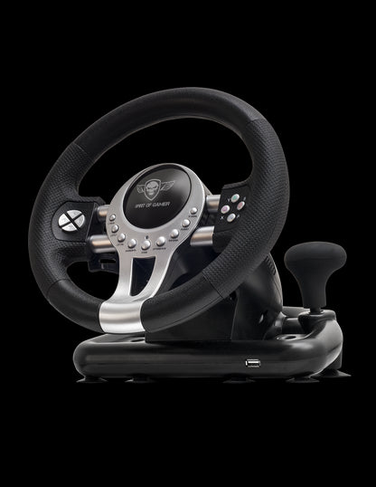 Spirit of Gamer Race Pro Wheel 2 Steering Wheel and Pedals Silver Controller (PC, PS3, PS4, PS5, Xbox One)