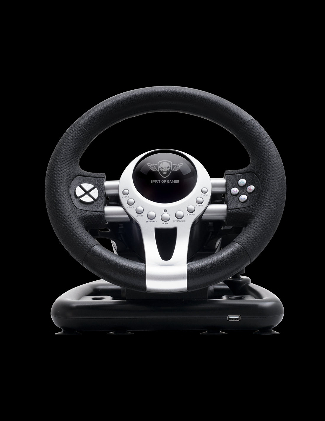 Spirit of Gamer Race Pro Wheel 2 Steering Wheel and Pedals Silver Controller (PC, PS3, PS4, PS5, Xbox One)